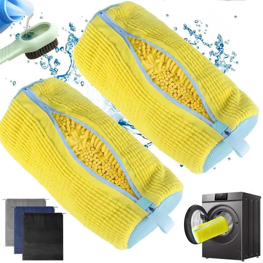 Sole Cleaners: Shoe Washing Machine Bag with Liquid Shoe Brush Set